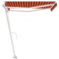vidaXL Toldo automático LED sensor de viento naranja marrón 350x250 cm vidaXL Toldo automático LED sensor de viento naranja marrón 350x250 cm