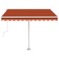 vidaXL Toldo automático LED sensor de viento naranja marrón 350x250 cm vidaXL Toldo automático LED sensor de viento naranja marrón 350x250 cm