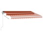 vidaXL Toldo automático LED sensor de viento naranja marrón 350x250 cm vidaXL Toldo automático LED sensor de viento naranja marrón 350x250 cm