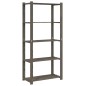 vidaXL Estantería de 5 niveles madera maciza pino gris 80x38x170 cm vidaXL Estantería de 5 niveles madera maciza pino gris 80x38x170 cm
