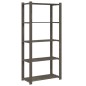 vidaXL Estantería de 5 niveles madera maciza pino gris 80x38x170 cm vidaXL Estantería de 5 niveles madera maciza pino gris 80x38x170 cm