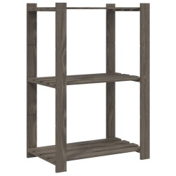 vidaXL Estantería de 3 niveles madera maciza pino gris 60x38x90 cm