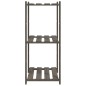 vidaXL Estantería de 3 niveles madera maciza pino gris 60x38x90 cm vidaXL Estantería de 3 niveles madera maciza pino gris 60x38x90 cm