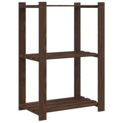 vidaXL Estantería de 3 niveles madera maciza pino marrón 60x38x90 cm