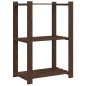 vidaXL Estantería de 3 niveles madera maciza pino marrón 60x38x90 cm vidaXL Estantería de 3 niveles madera maciza pino marrón 60x38x90 cm