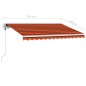 vidaXL Toldo automático LED sensor de viento naranja marrón 350x250 cm vidaXL Toldo automático LED sensor de viento naranja marrón 350x250 cm