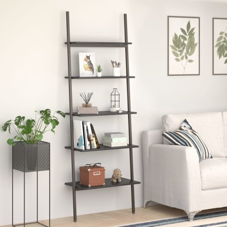 vidaXL Estantería inclinada de 5 baldas negro 64x34x185,5 cm