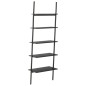 vidaXL Estantería inclinada de 5 baldas negro 64x34x185,5 cm vidaXL Estantería inclinada de 5 baldas negro 64x34x185,5 cm