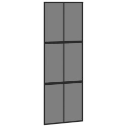 vidaXL Puerta corredera vidrio templado y aluminio negra 76x205 cm