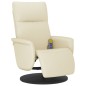 vidaXL Sillón reclinable masaje con reposapiés cuero sintético crema vidaXL Sillón reclinable masaje con reposapiés cuero sintético crema