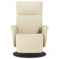 vidaXL Sillón reclinable masaje con reposapiés cuero sintético crema vidaXL Sillón reclinable masaje con reposapiés cuero sintético crema