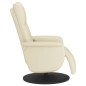 vidaXL Sillón reclinable masaje con reposapiés cuero sintético crema vidaXL Sillón reclinable masaje con reposapiés cuero sintético crema