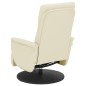 vidaXL Sillón reclinable masaje con reposapiés cuero sintético crema vidaXL Sillón reclinable masaje con reposapiés cuero sintético crema