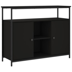 vidaXL Aparador de madera de ingeniería negro 100x35x80 cm