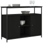 vidaXL Aparador de madera de ingeniería negro 100x35x80 cm vidaXL Aparador de madera de ingeniería negro 100x35x80 cm