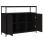 vidaXL Aparador de madera de ingeniería negro 100x35x80 cm vidaXL Aparador de madera de ingeniería negro 100x35x80 cm