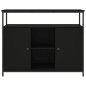 vidaXL Aparador de madera de ingeniería negro 100x35x80 cm vidaXL Aparador de madera de ingeniería negro 100x35x80 cm