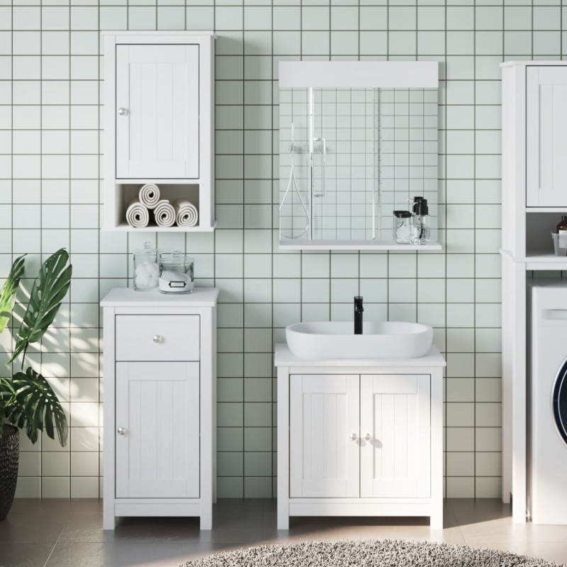 vidaXL Juego de muebles de baño BERG 4 pzas madera maciza pino blanco vidaXL Juego de muebles de baño BERG 4 pzas madera maciza pino blanco