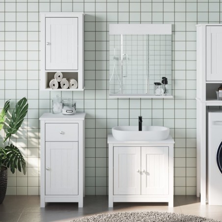 vidaXL Juego de muebles de baño BERG 4 pzas madera maciza pino blanco