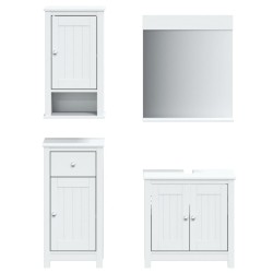 vidaXL Juego de muebles de baño BERG 4 pzas madera maciza pino blanco