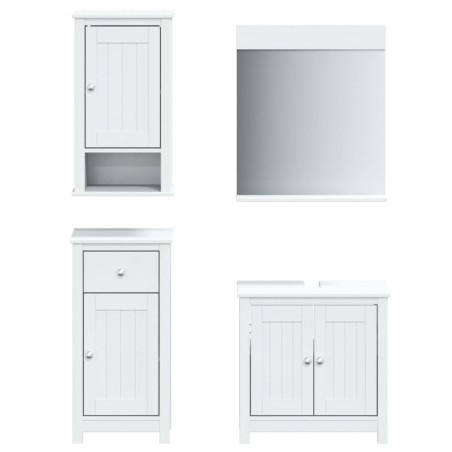 vidaXL Juego de muebles de baño BERG 4 pzas madera maciza pino blanco