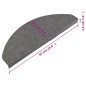 vidaXL Alfombrilla autoadhesiva de escalera 15 uds gris 65x22,5x3,5 cm vidaXL Alfombrilla autoadhesiva de escalera 15 uds gris 65x22,5x3,5 cm