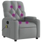 vidaXL Sillón reclinable de masaje de tela gris claro