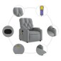 vidaXL Sillón reclinable de masaje de tela gris claro