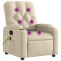 vidaXL Sillón de masaje reclinable de tela crema vidaXL Sillón de masaje reclinable de tela crema