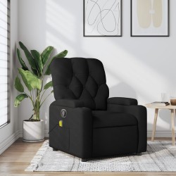 vidaXL Sillón reclinable de masaje de tela negro