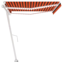 vidaXL Toldo automático LED sensor de viento naranja marrón 450x300 cm