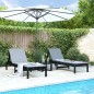 vidaXL Tumbonas con mesa 2 uds madera maciza de pino negro vidaXL Tumbonas con mesa 2 uds madera maciza de pino negro