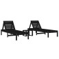 vidaXL Tumbonas con mesa 2 uds madera maciza de pino negro vidaXL Tumbonas con mesa 2 uds madera maciza de pino negro
