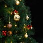 vidaXL Árbol de Navidad artificial con bisagras 300 LED y bolas 240 cm vidaXL Árbol de Navidad artificial con bisagras 300 LED y bolas 240 cm