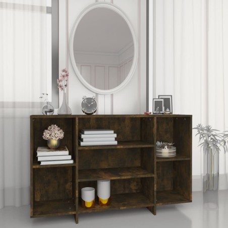 vidaXL Aparador de madera de ingeniería roble ahumado 120x30x75 cm