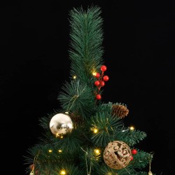 vidaXL Árbol de Navidad artificial con bisagras 300 LED y bolas 240 cm