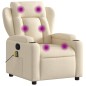 vidaXL Sillón de masaje reclinable de tela crema vidaXL Sillón de masaje reclinable de tela crema