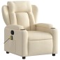 vidaXL Sillón de masaje reclinable de tela crema vidaXL Sillón de masaje reclinable de tela crema