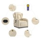 vidaXL Sillón de masaje reclinable de tela crema vidaXL Sillón de masaje reclinable de tela crema