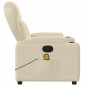vidaXL Sillón de masaje reclinable de tela crema vidaXL Sillón de masaje reclinable de tela crema