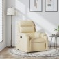 vidaXL Sillón de masaje reclinable de tela crema vidaXL Sillón de masaje reclinable de tela crema