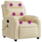 vidaXL Sillón de masaje reclinable de tela crema vidaXL Sillón de masaje reclinable de tela crema