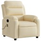 vidaXL Sillón de masaje reclinable de tela crema vidaXL Sillón de masaje reclinable de tela crema