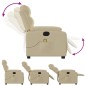 vidaXL Sillón de masaje reclinable de tela crema vidaXL Sillón de masaje reclinable de tela crema