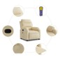 vidaXL Sillón de masaje reclinable de tela crema vidaXL Sillón de masaje reclinable de tela crema