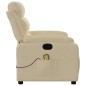 vidaXL Sillón de masaje reclinable de tela crema vidaXL Sillón de masaje reclinable de tela crema