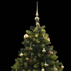 vidaXL Árbol de Navidad artificial con bisagras 300 LED y bolas 240 cm