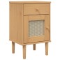 vidaXL Mesita noche SENJA aspecto ratán madera pino marrón 40x35x65 cm vidaXL Mesita noche SENJA aspecto ratán madera pino marrón 40x35x65 cm
