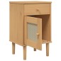 vidaXL Mesita noche SENJA aspecto ratán madera pino marrón 40x35x65 cm vidaXL Mesita noche SENJA aspecto ratán madera pino marrón 40x35x65 cm