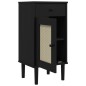 vidaXL Mesita noche SENJA aspecto ratán madera pino negro 40x35x80 cm vidaXL Mesita noche SENJA aspecto ratán madera pino negro 40x35x80 cm